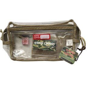 Clear Rough Enough Travel Toiletry Bag With Zipper &‎ Handle TSA Approved NEW